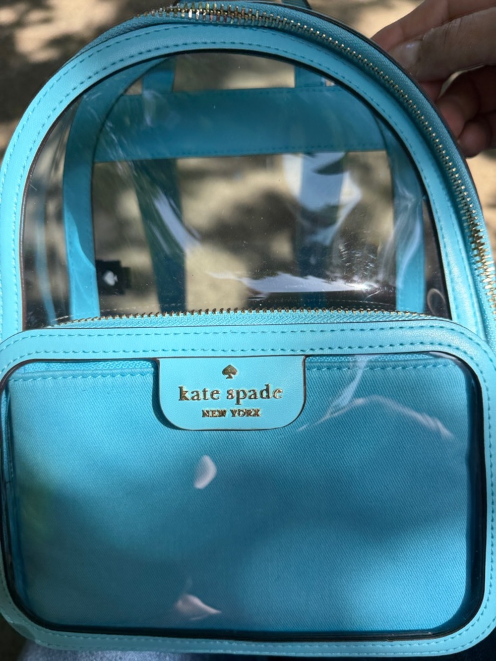 Brand New! kate spade turquoise clear mini backpack
